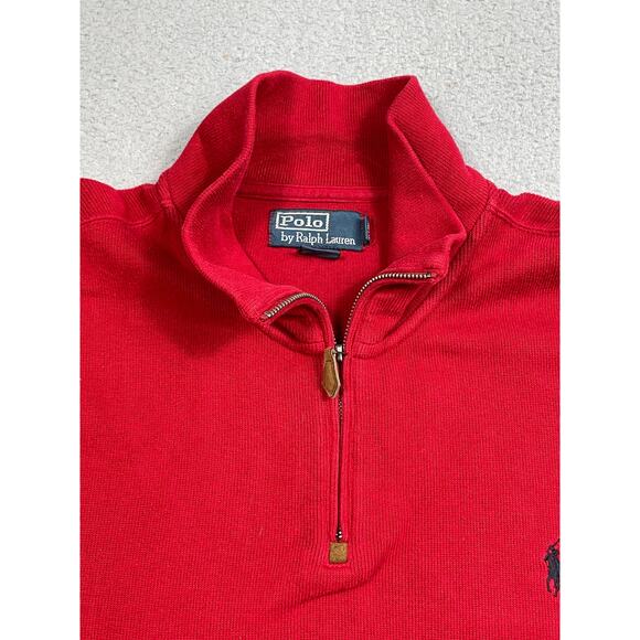Polo Ralph Lauren Mens Size XL Red 1/4 Zip Pullover Shirt - Picture 4 of 12